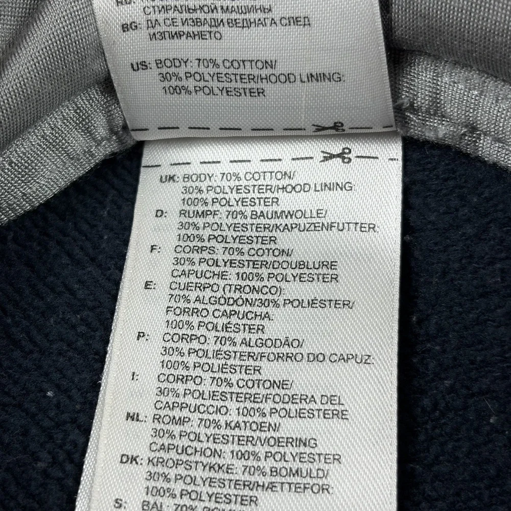 Adidas‎ Hoodie Mens Large Blue Embroidered Logo Distressed Grunge Pullover Y2K